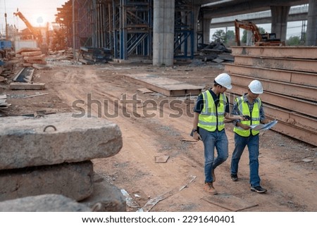 Similar – Image, Stock Photo New road construction site aerial view. Highway