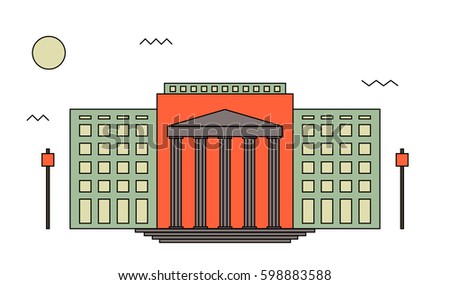 Courthouse or institution, department, ministry in a classical style with columns