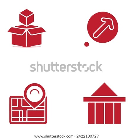 return icon redo arrow turn right symbols direction icons.Package, delivery boxes, cargo box. Box line icons. Cargo distribution, export boxes, return parcel icons. Shipment of goods, purchase contain