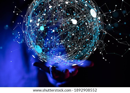 Global digital connections with technology.
