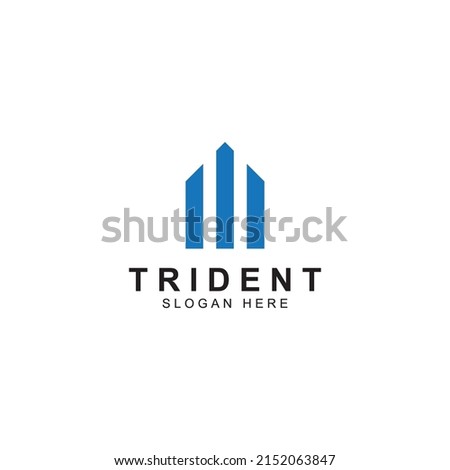 Trident logo using vector design concept.