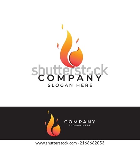 Fire or flame logo, fireball logo, and embers. Using a vector design concept.