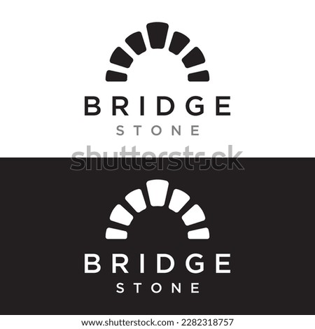 Simple and modern stone bridge building logo creative design.