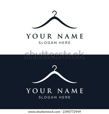 Simple clothes hanger logo design with creative idea.Logo for business, boutique, fashion, beauty.