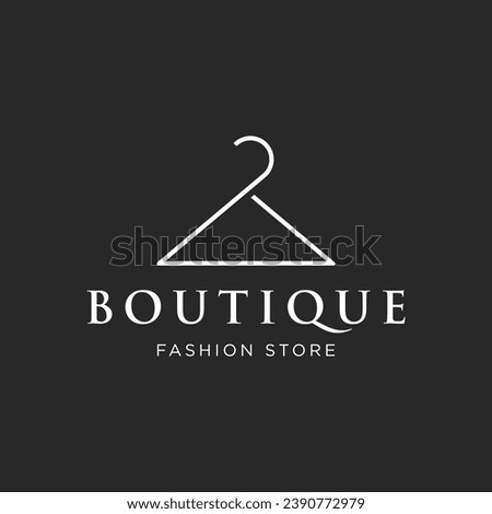 Simple clothes hanger logo design with creative idea.Logo for business, boutique, fashion, beauty.