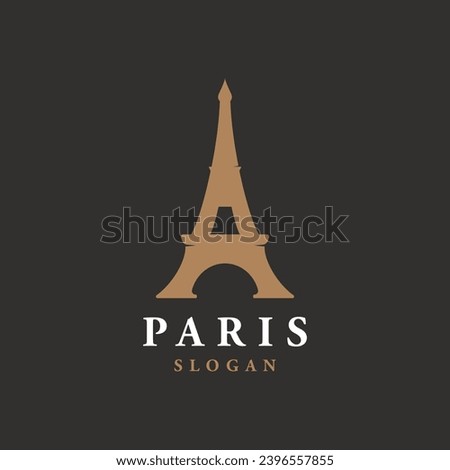 French eiffel tower building and high tower Logo design.With editable vector illustration.