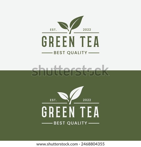 Premium quality organic tea leaf logo design. Logo for business, badge, herbal, and cafe.