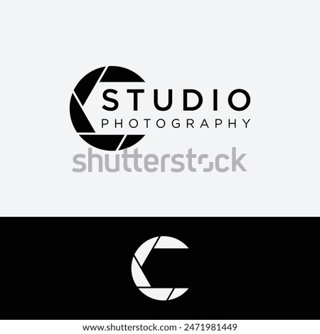 Unique professional photography camera lens logo design. Logo for business, studio, media,