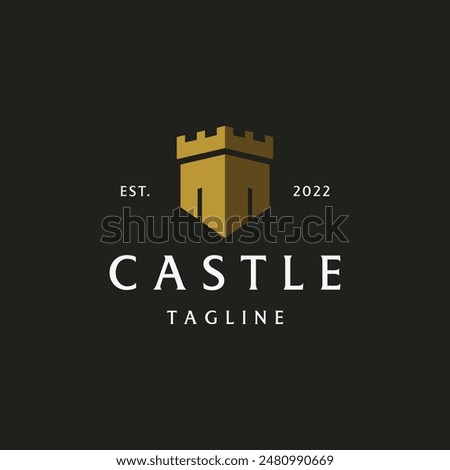 Retro vintage castle logo design with creative ideas.