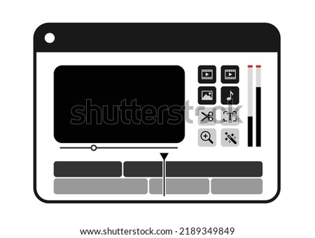 Screen  application  Video Editing for editors. Post Production timeline editing. Video Timeline display black Color.