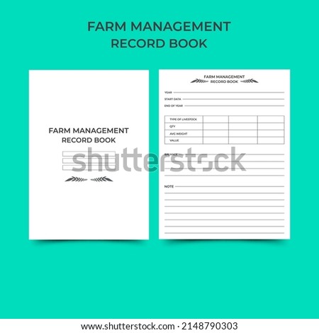 Farm Record Keeping Book.Farm Management Record Keeping Book, Farmers Ledger Book, Equipment Livestock Inventory Repair Log
