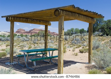 Picnic table - Canyonlands National Park Visitor Center, Utah