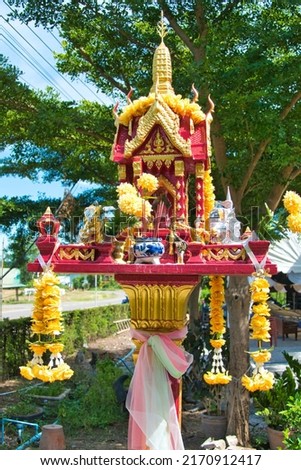 Spirit house in a garden of a home in Lom Sak, province of Phetchabun, Thailand
 Stock fotó © 