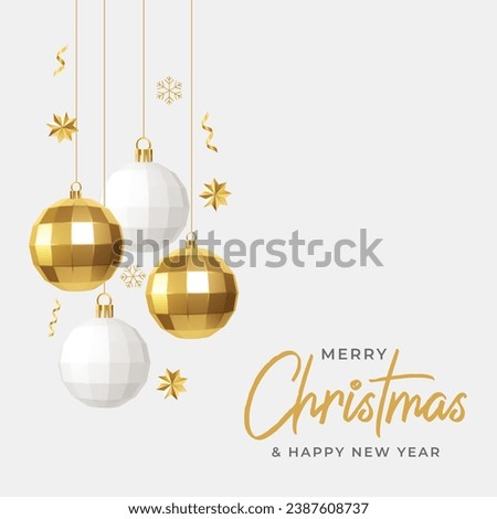 Merry Christmas Social Media Post and Greeting Card. Xmas Luxury and Premium Design with Happy New Year Text