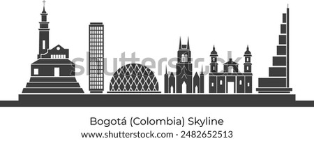 Bogota skyline silhouette. Colombia Skyline, Landscape Bogotá, Colombia Vector illustration.