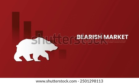 Bear Market and Economic Crisis, Recession or Bubble Burst. Stock Market and Crypto Currency Price Going Down Concept. Bearish Market Vector Illustration