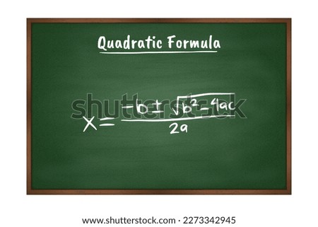 algebra Quadratic formula on green chalkboard vector