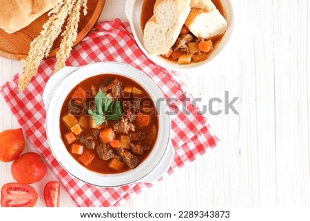 Similar – Foto Bild ungarisches Gulasch mit Semmelknödel