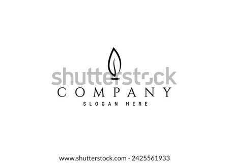 Candle flame abstract image illustration vector logo