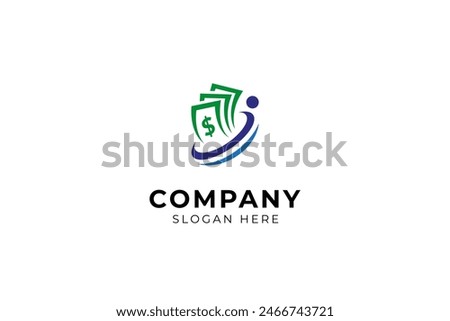 financial growth logo with flat template vector design