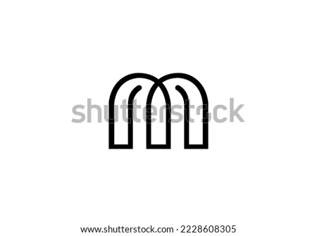 initial letter logo M initial company icon business logo background illustration
