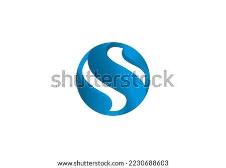 initial letter logo S 3D initial company icon business logo background illustration