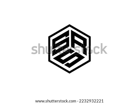 Initial letter logo SRS hexagon initial company icon business logo background illustration