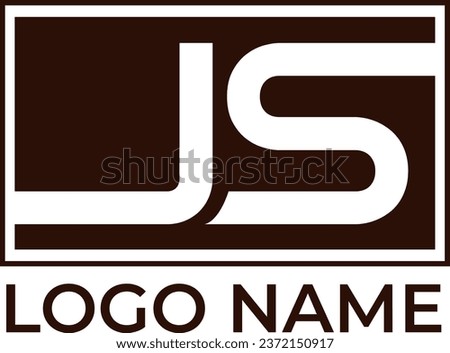 JS initial letter square brown monogram