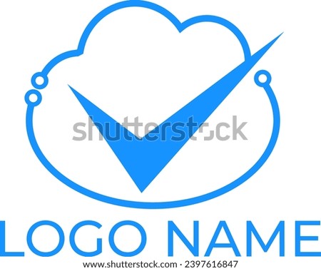 checklist cloud ok symbol logo design vector