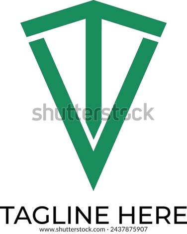 TV, VT monogram initial logo design vector