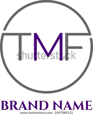 TMF initial circle logo design vector