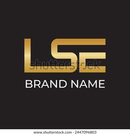 LSE gold initial logo design vector