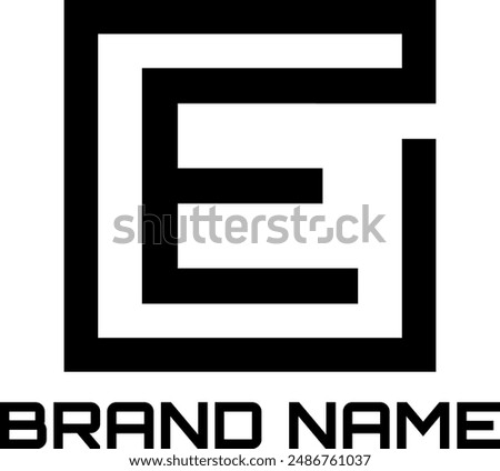 E square letter logo design vector