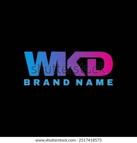 WKD gradient letter logo design