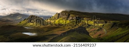 Similar – Image, Stock Photo View at Quiraing on Isle of Skye II