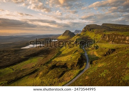 Similar – Image, Stock Photo View at Quiraing on Isle of Skye II