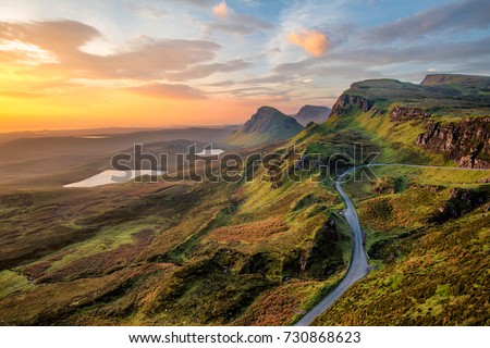 Similar – Image, Stock Photo View at Quiraing on Isle of Skye II