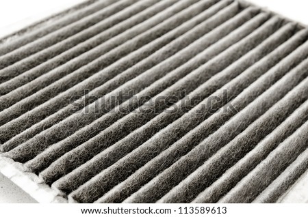 an old dirty air filter for cars