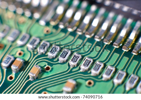 a printed circuit board, a macro shot