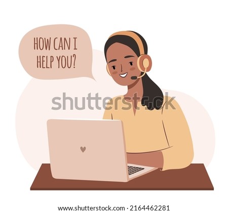 Customer service agent concept. Girl support rep