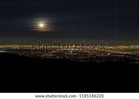 Similar – Image, Stock Photo Full moon over the rooftops