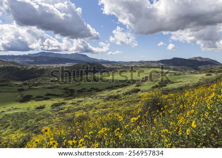 View towards Newbury Park from Wildwood Park in the Los Angeles suburb of Thousand Oaks, California.