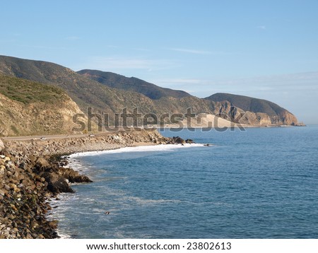 Open Coastline and Pacific Coast Hwy in Southern California