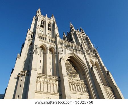 Warm afternoon light at the famous national cathedral in Washington DC.