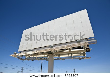 Blank highway billboard in California\'s Mojave desert.