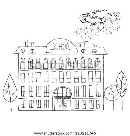 vector illustrated School building