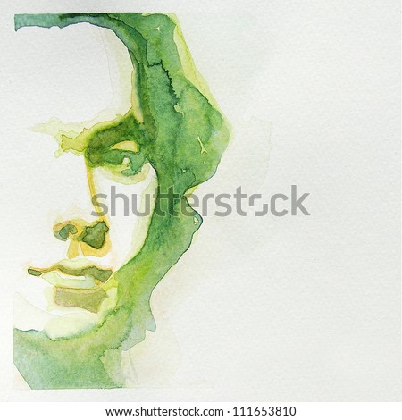 watercolor portrait of young man | handmade | self made | painting