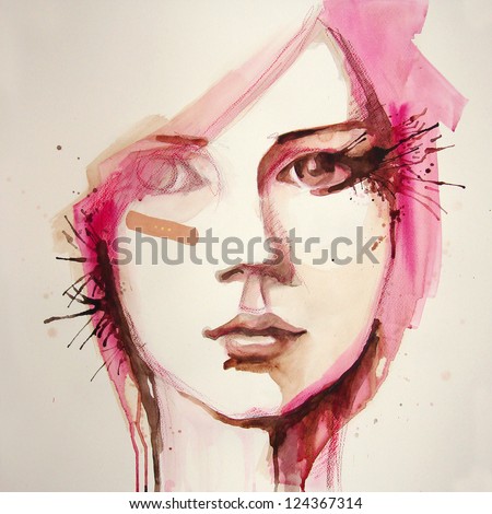 watercolor portrait of beautiful girl | handmade | self made | painting