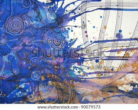 abstract illustrated grunge background with space for your text | watercolor