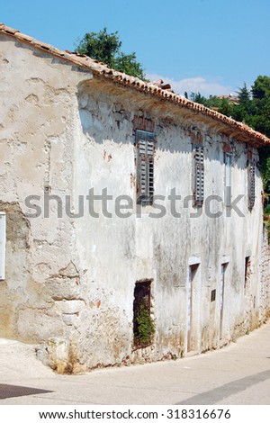 street view with old building in Croatia